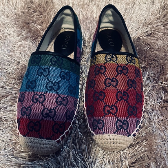 Gucci Rainbow GG Logo Espadrilles - Picture 6 of 8